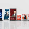 Promotional Display Stands with Live Broadcast Ads Person Images and Mobile Screens