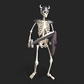 Mythical Skeleton Warrior Character In Horned Helmet With Armor Sword And Shield