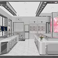 Modern Luxury Jewelry Store Interior Design With Glass Display Cases White Counter And Marble Floor