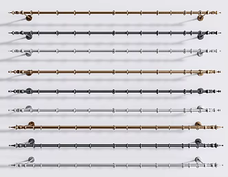 Modern curtain rod curtain rod combination 3d model