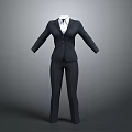 Dark Formal Business Suit With White Shirt And Tie For Professional Attire