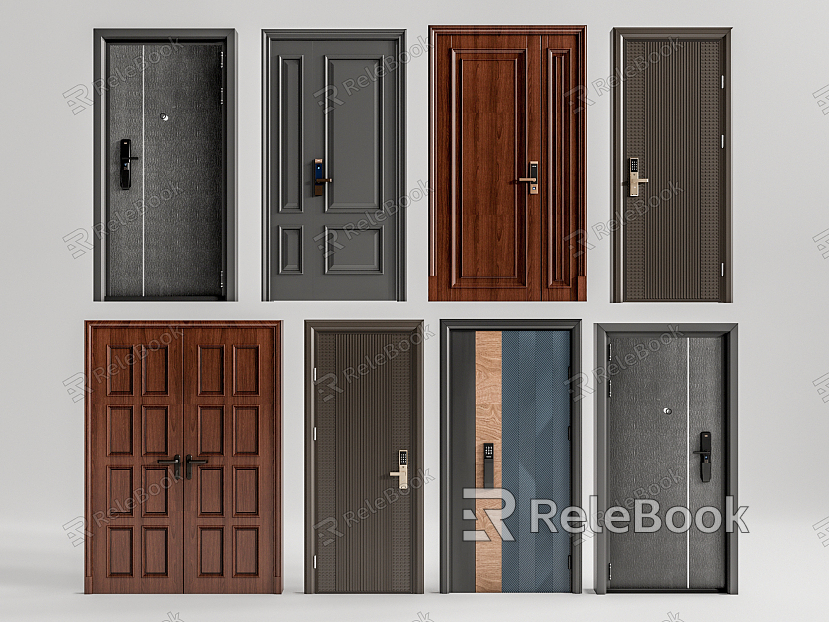 Modern swing door entry door security door model