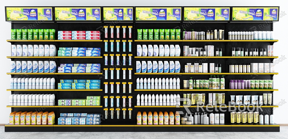 Modern shelf supermarket container model