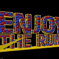 ENJOY THE RUN Photo Spot With Colorful Balls Golden Frame And Reflection