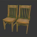 Solid Wood Slat Back Wooden Chair With Armrests And Classic Design