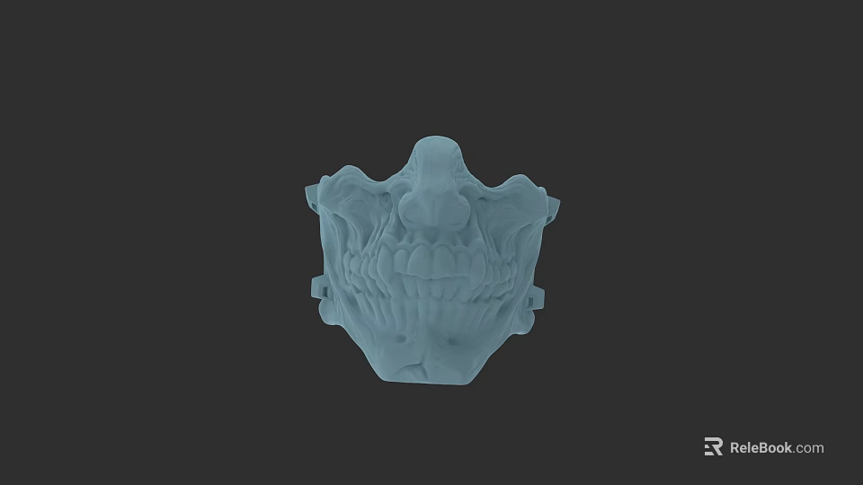 3D Anatomical Skull Model With Detailed Blue Digital Rendering And Medical Design Elements 3d model 