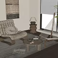 Cozy Woven Leisure Chairs In Modern Living Room With Coffee Table Floor Lamp And Plants