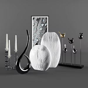 Modern Jewelry Ornaments Combination Vase Candle 3d model