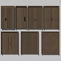 Elegant Modern Wooden Double Doors With Various Designs And Metal Accents