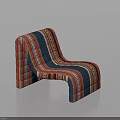 Colorful Striped Bean Bag Chair With Curved Design For Comfortable Home Seating