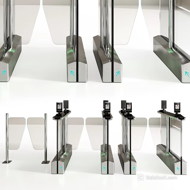 Smart Machines Intelligent Turnstiles with Facial Recognition Access Control System 3d model