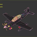 Black Military Trainer Aircraft Model With Transparent Cockpit And Yellow Details On Gray Background