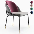 Modern Single Chair With Velvet Backrest Linen Seat And Color Options