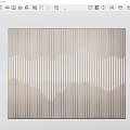 Modern Decorative Room Divider With Golden Vertical Stripes And Wave Pattern 3d model