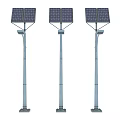 Solar Street Lights For Road Infrastructure With Solar Panels And Metal Poles