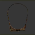 Steampunk Style Jewelry Goggle with Brown Leather Strap and Gold Accents