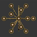 Golden Floor Standing Candelabra Lamp With Multi Branch Design And Decorative Base