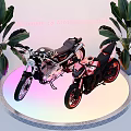 Net red motorcycle trailer 3d model