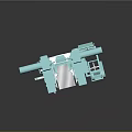 Blue Industrial Mechanical Equipment With Rolling Components And Operational Panels For Manufacturing Use
