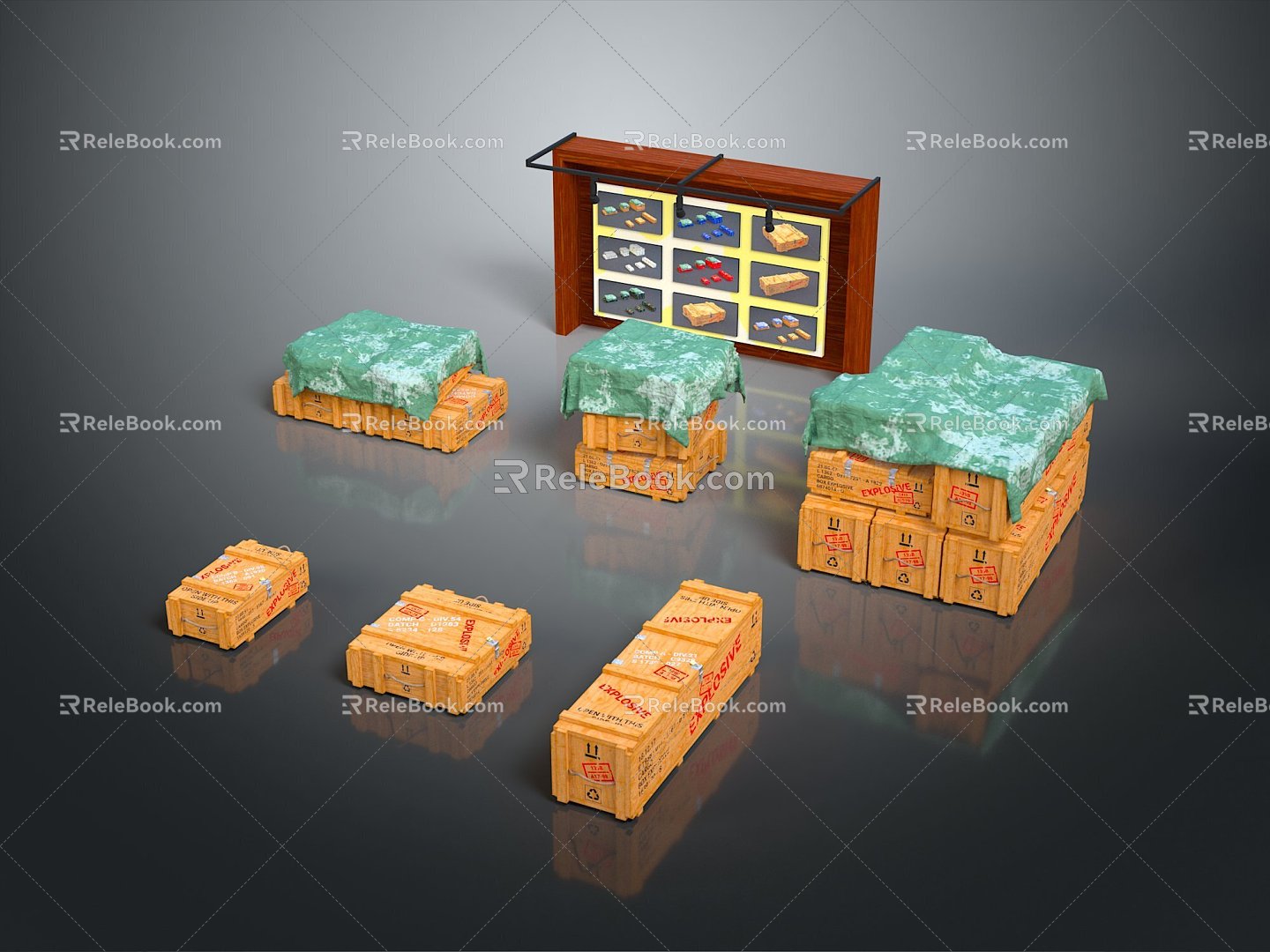 Modern Supplies and Goods Boxes Wooden Boxes model