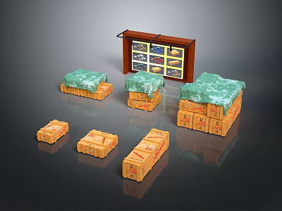 Modern Supplies and Goods Boxes Wooden Boxes 3d model