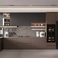 Modern Open Concept Kitchen Interior With Stylish Appliances And Island Counter
