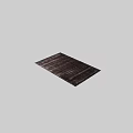 Dark Brown Square Carpet With Vertical Stripes And Soft Velvet Texture For Living Room Decor