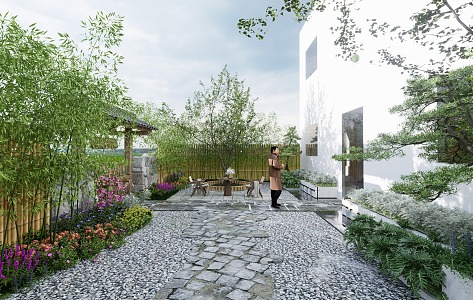 New Chinese Courtyard Homestay Courtyard Garden Homestay Courtyard Country Courtyard 3d model