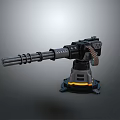 Turret Turntable Railgun Sci-fi Tower Defense Game Tower Defense Sci-fi Turret Game Turret Game Battery 3d model