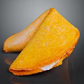 Golden Yellow Fried Triangular Pastry Cut Open With Crispy Surface And White Filling 3d model
