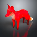 Animated Red Fox Game Character With Yellow Eyes White Chest And Tail Tip