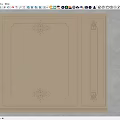 Gray Wall Panel Design With Symmetrical Ornate Carvings And Decorative Patterns 3d model