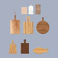 Various Wooden Cutting Boards With Different Shapes And Materials For Kitchen Use