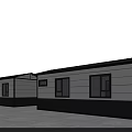 Modern Single Family House Exterior with White Gray Walls Dark Roof and Front Yard