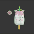 Cute Unicorn Popsicle With Pink Top Smiling Face And Heart Speech Bubble