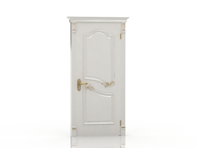 European-style wooden door 3d model