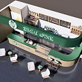 Milk Tea Shop Interior Design With Green Counter Tables Chairs Drinks Display And Menu Board