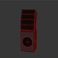 Modern Black Tower Speaker With Layered Design And Circular Audio Unit