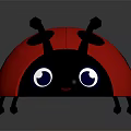 Cartoon Ladybug Character With Red Body Black Spots And Big Eyes