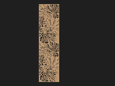 Decorative Wooden Wall with Intricate Floral Leaf Cut Out Patterns for Modern Interior 3d model
