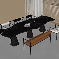 Modern Dining Table and Chair Combination Dining Chair Dining Table 3d model