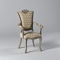 Vintage Design Leisure Chair With Armrest And Patterned Fabric Wooden Legs