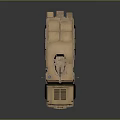 Sand Colored Armored Military Vehicle With Multiple Antennas Turret And Six Wheels