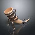 Decorative Horn Container With Metal Stand And Legs For Home Decor