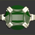 Elegant Gold Ring With Shiny Band And Green Gemstone Centerpiece Design