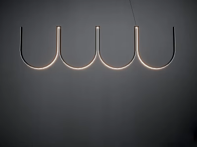 Illuminated U Shaped Inflatable Model Hanging In Modern Interior Design 3d model