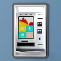 Public Facility Self Service Terminal With Interactive Touchscreen Interface And Function Icons
