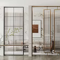 Modern partition Changhong glass partition screen 3d model