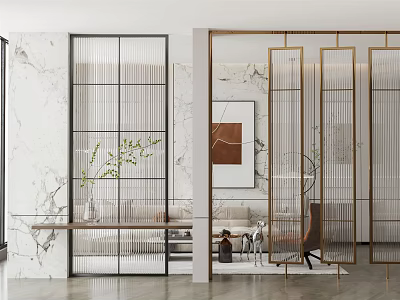 Modern partition Changhong glass partition screen 3d model