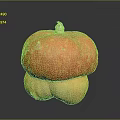 Stacked Orange And Yellow Pumpkins With Textured Surface On Gray Background